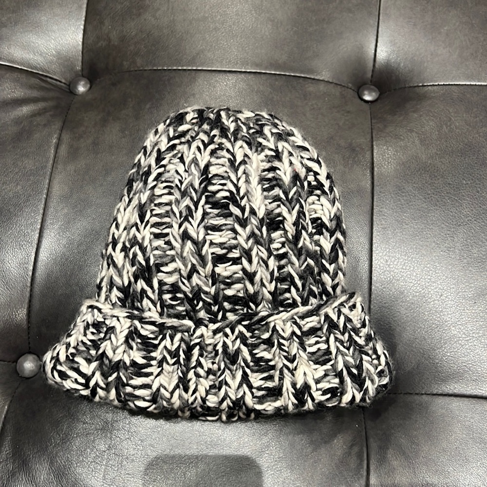 Marc Jacobs Black and White Marled Knit Beanie